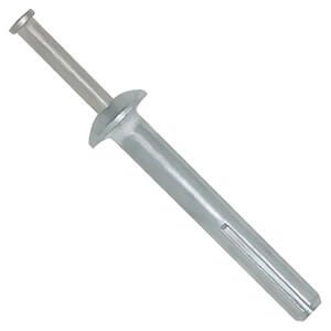 Powers 02814 – 1/4 Zoll x 1-1/4 Zoll, 100 Stück, Zamac Nailin Drive Pin Anchors mit Kohlenstoffstahlnagel (Pilzkopf)