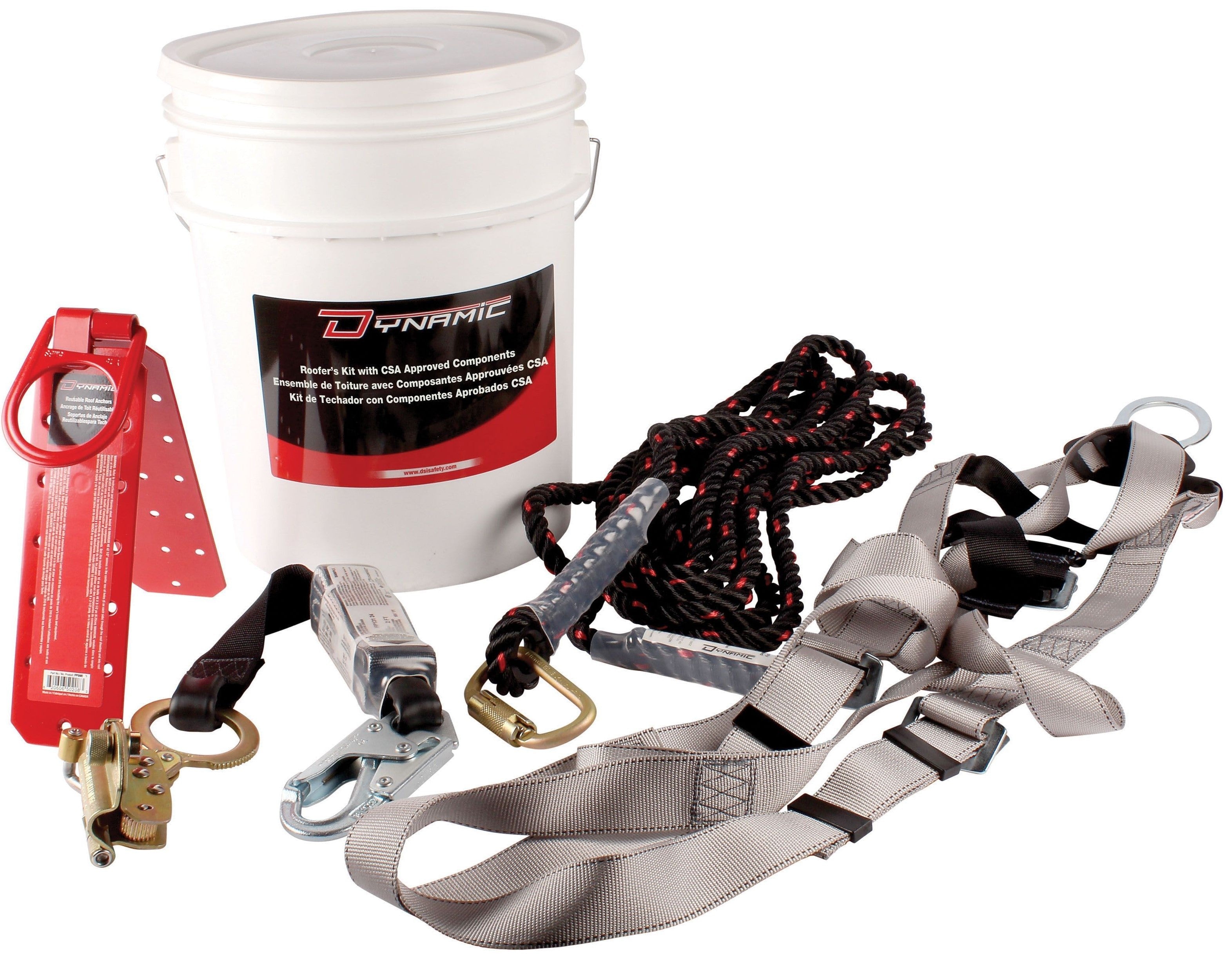 DYNAMIC SAFTEY FPRK099D50  -  Roofer's Safety Kit,(Harness Size Regular)