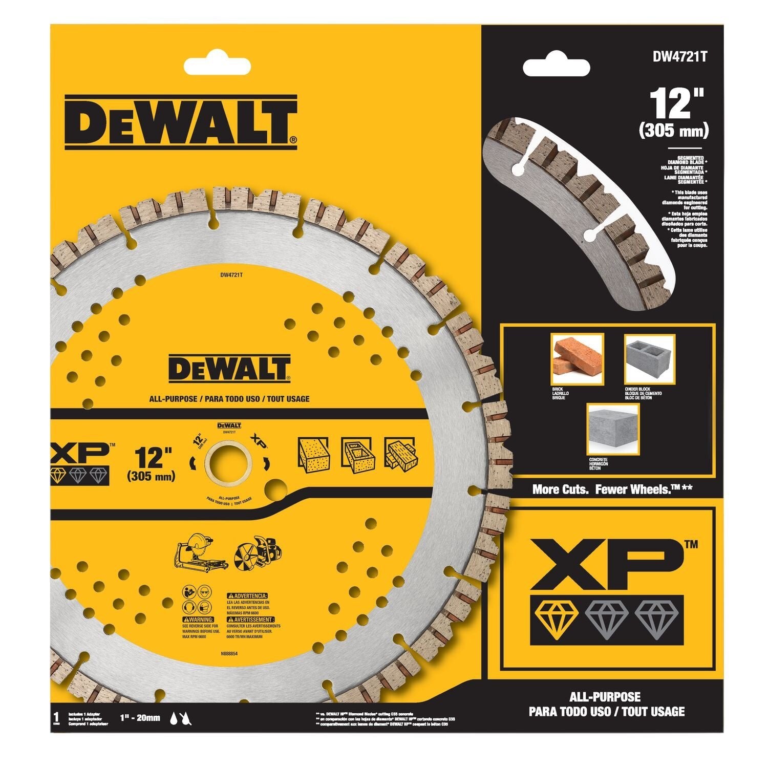 Dewalt DW4721T - 12" Segmented Rim  Fast Cut Blade