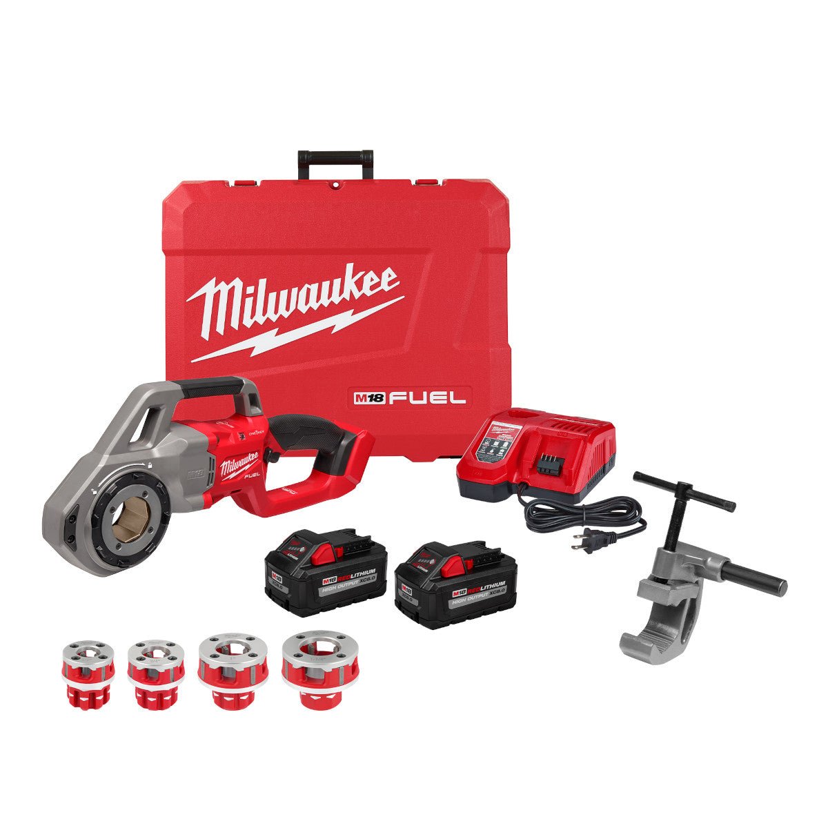 Milwaukee 2870-22 M18 FUEL™ Compact Pipe Threader w/ ONE-KEY™ w/ 1/2" - 1-1/4" Compact NPT Forged Aluminum Die Heads