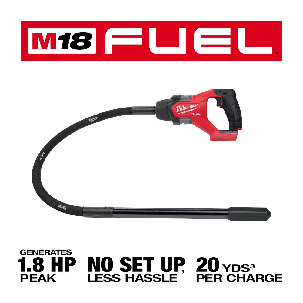 MILWAUKEE 2910-20  -  M18 FUEL 4' CONCRETE PENCIL VIBRATOR - Tool Only