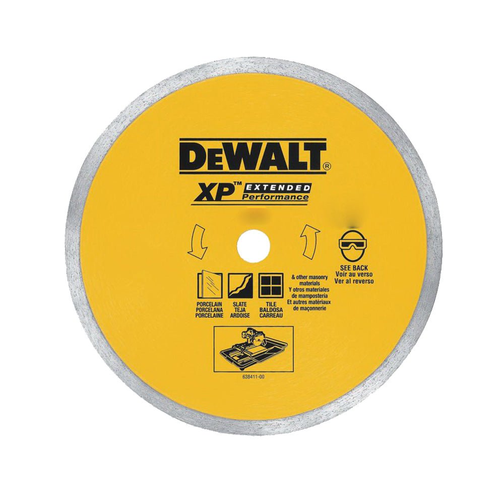 DEWALT DW4761-Diamantklinge für Keramik oder Fliesen, Nassschneiden, durchgehender Rand, 5/8-Zoll-Aufnahme, 10 Zoll