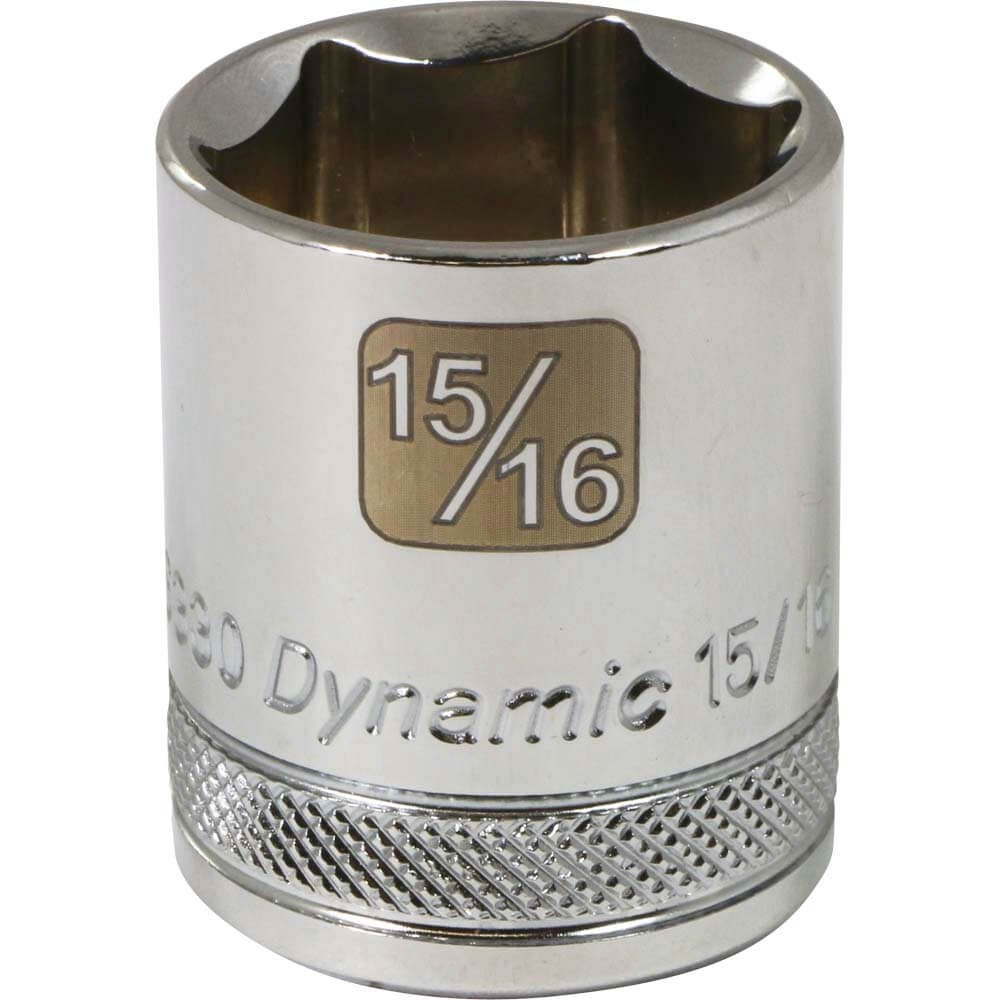 DYNAMIC 1/2" D 6 PT 15/16" CHR SKT