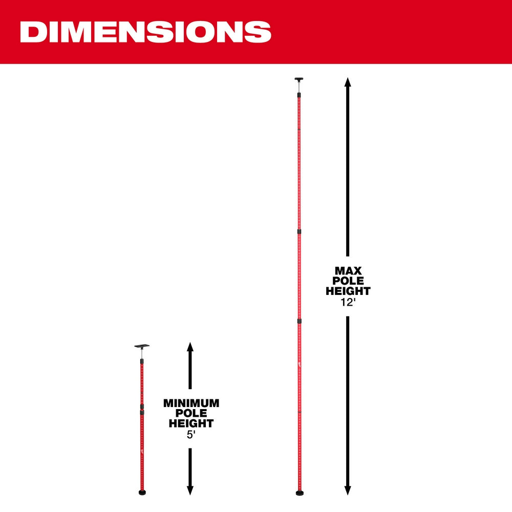 Milwaukee 48-35-1511 - 12ft Telescoping Laser Pole Kit