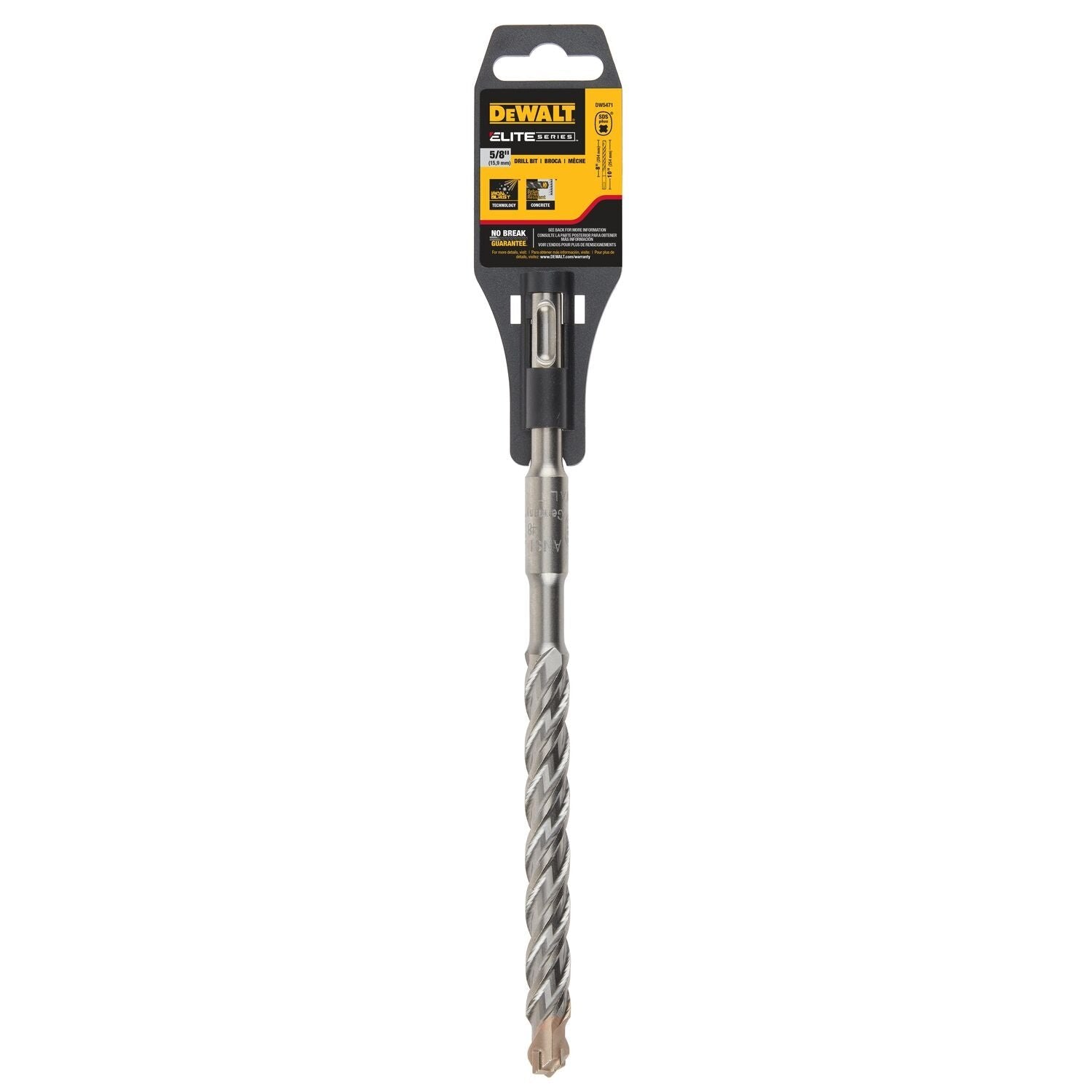 DEWALT DW5471 5/8" x 8" x 10" High Impact 4 Cutter SDS+ Hammer Bit