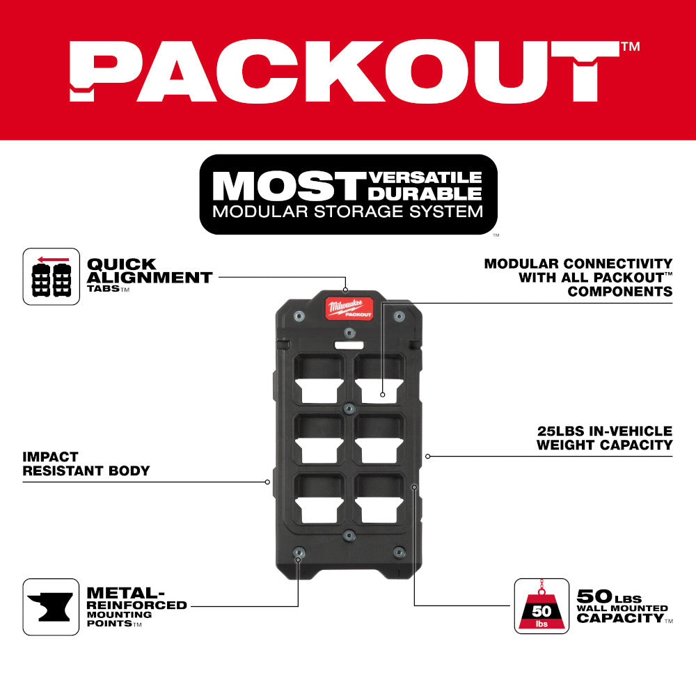 MILWAUKEE 48-22-8486 -  PACKOUT™ Compact Wall Plate