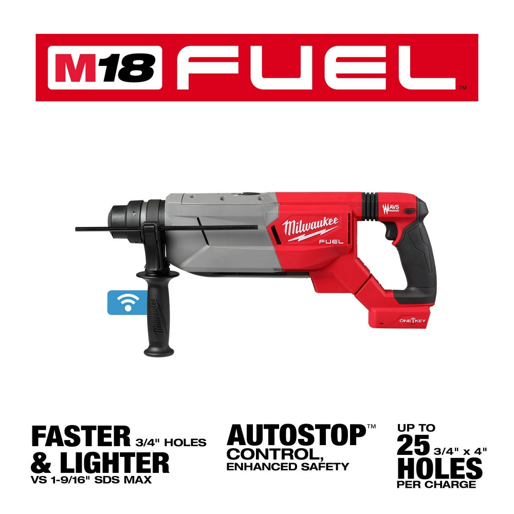 Milwaukee 2916-20 - M18 FUEL™ 1-1/4" SDS Plus D-Handle Rotary Hammer w/ ONE-KEY™