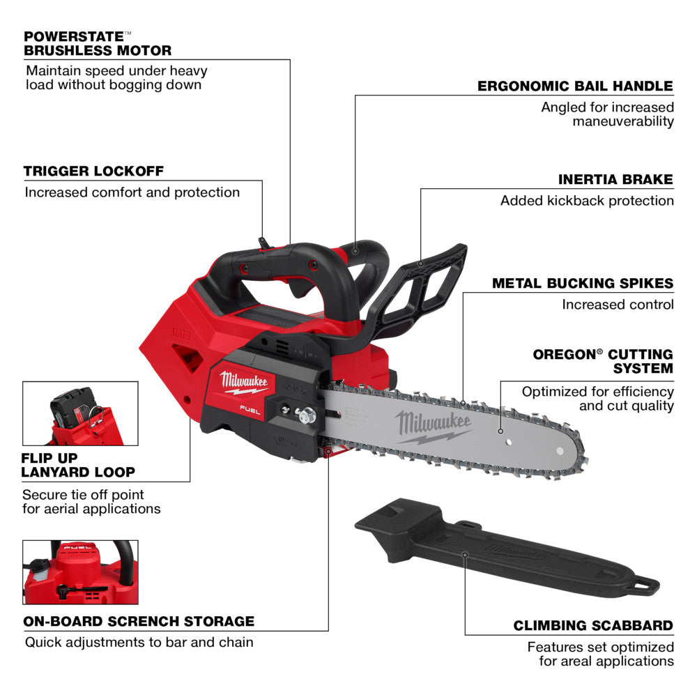 Milwaukee 2826-20C - M18 FUEL™ 12" Top Handle Chainsaw