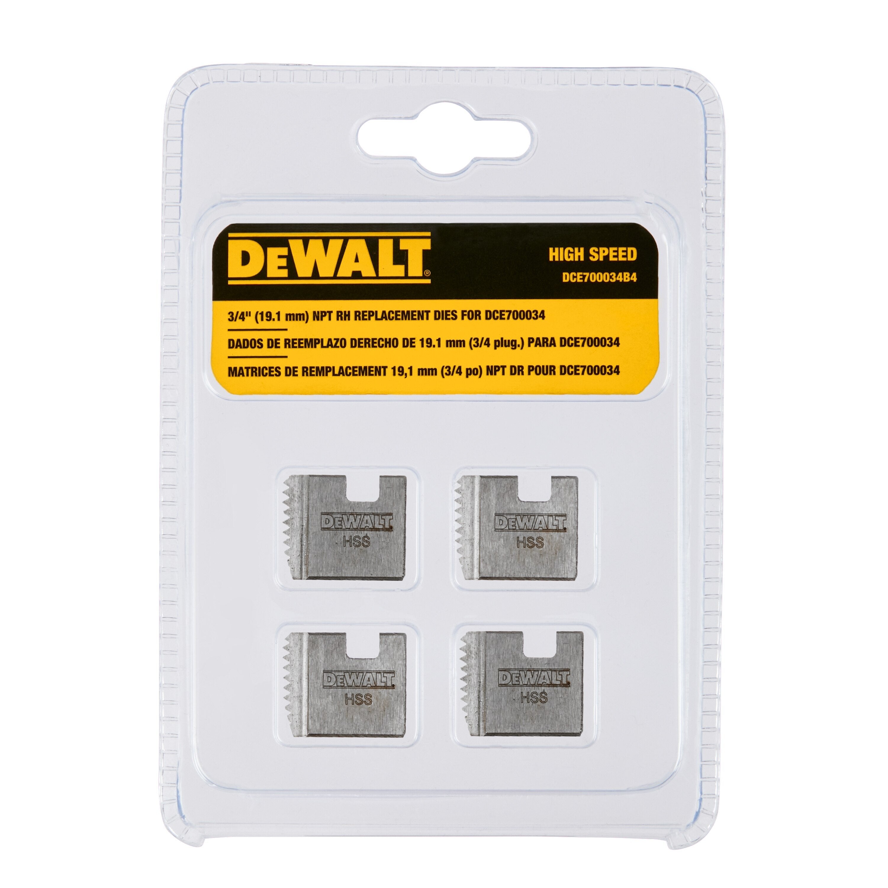 DEWALT DCE700100B4 - Matrices de filetage de remplacement pour tuyaux