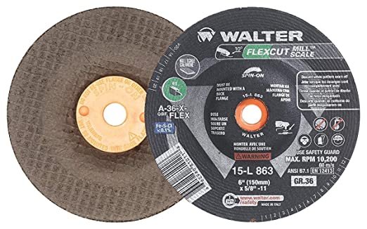 Walter 15L863 - Meule flexible Flexcut Mill Scale 6" x 5/8-11" grain 36