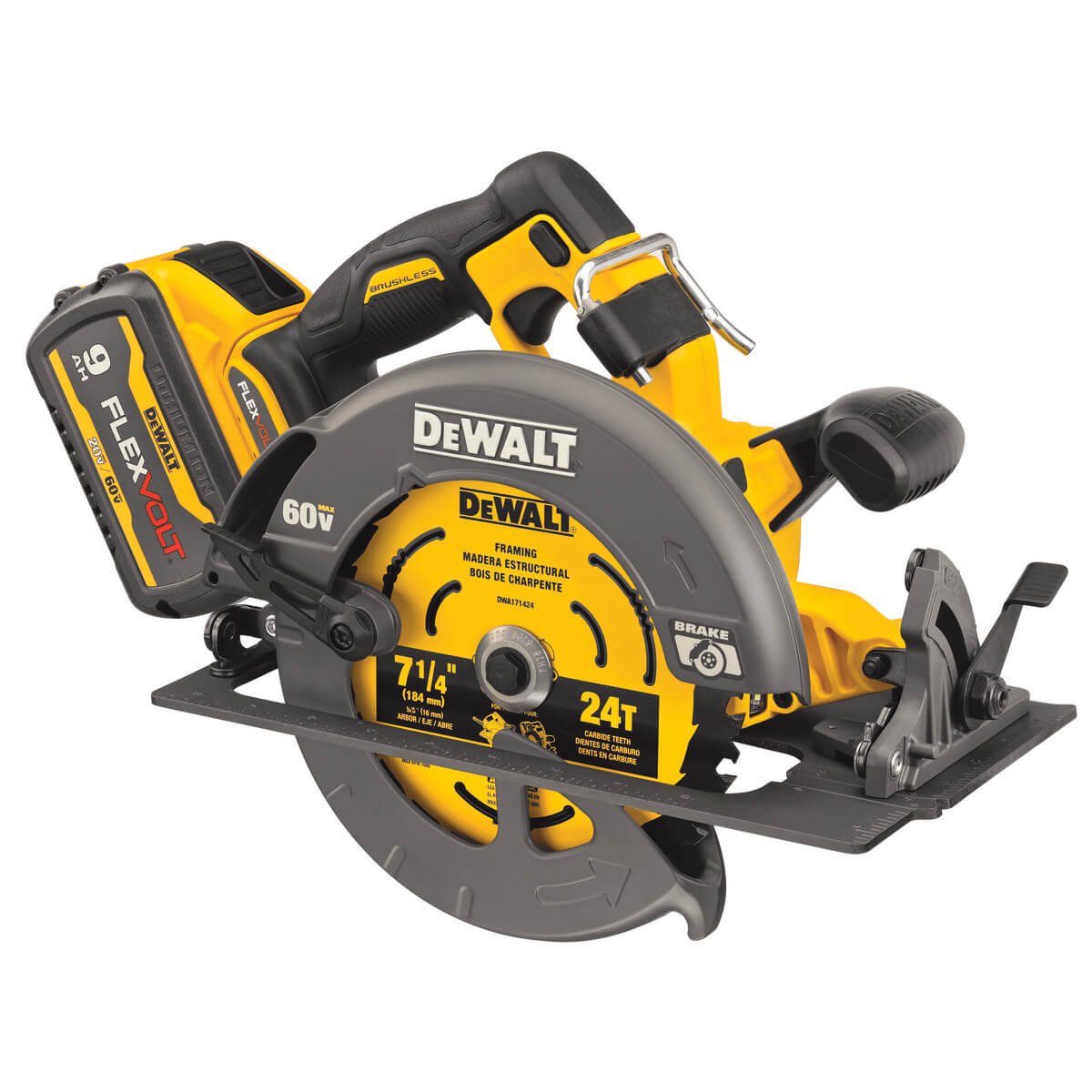 DEWALT – DCS578X1 – FLEXVOLT® 60 V MAX* BÜRSTENLOSE 7-1/4-ZOLL-AKKU-KREISSÄGE MIT BREMSSATZ