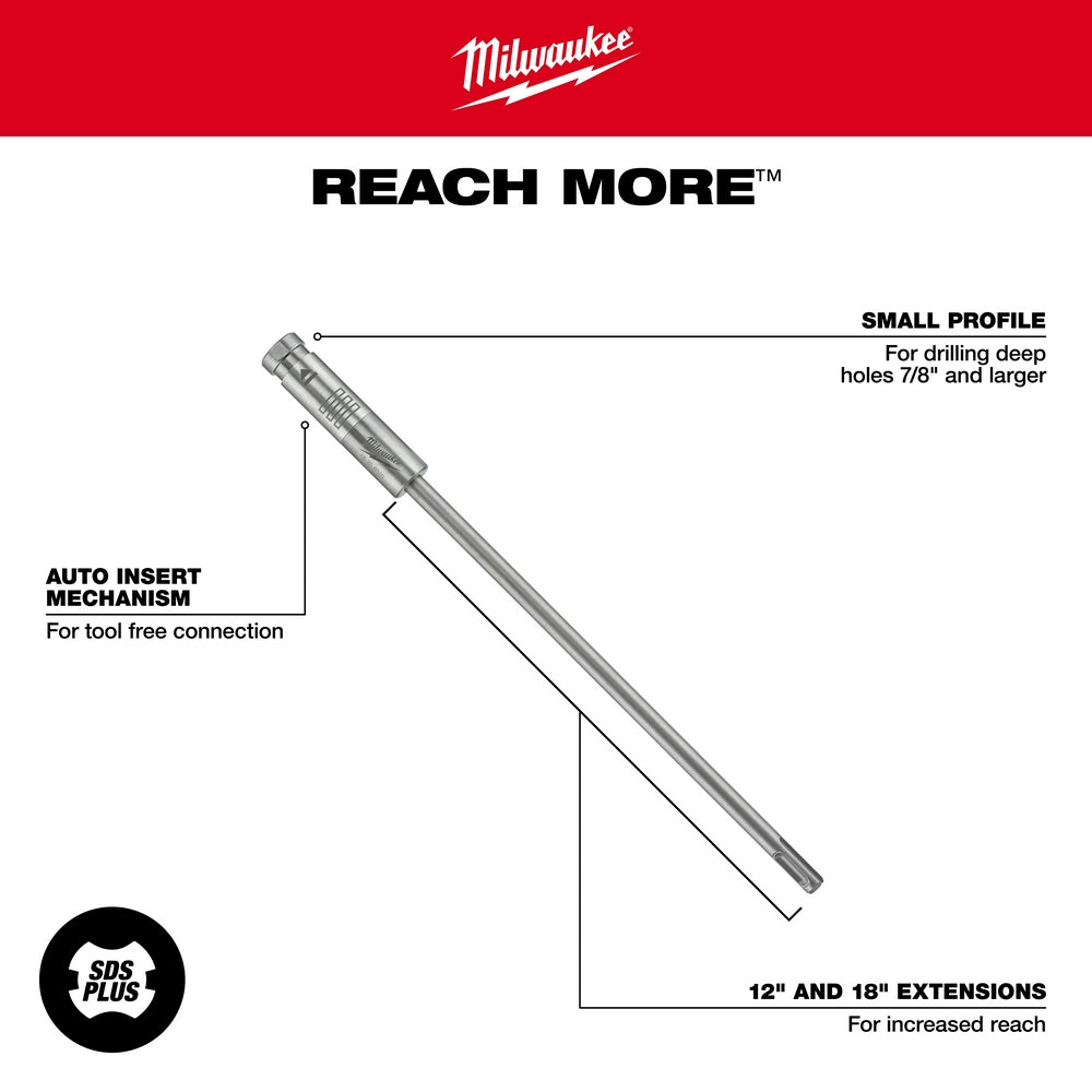 Milwaukee PLUSLOK SDS+ 12 in. Extension