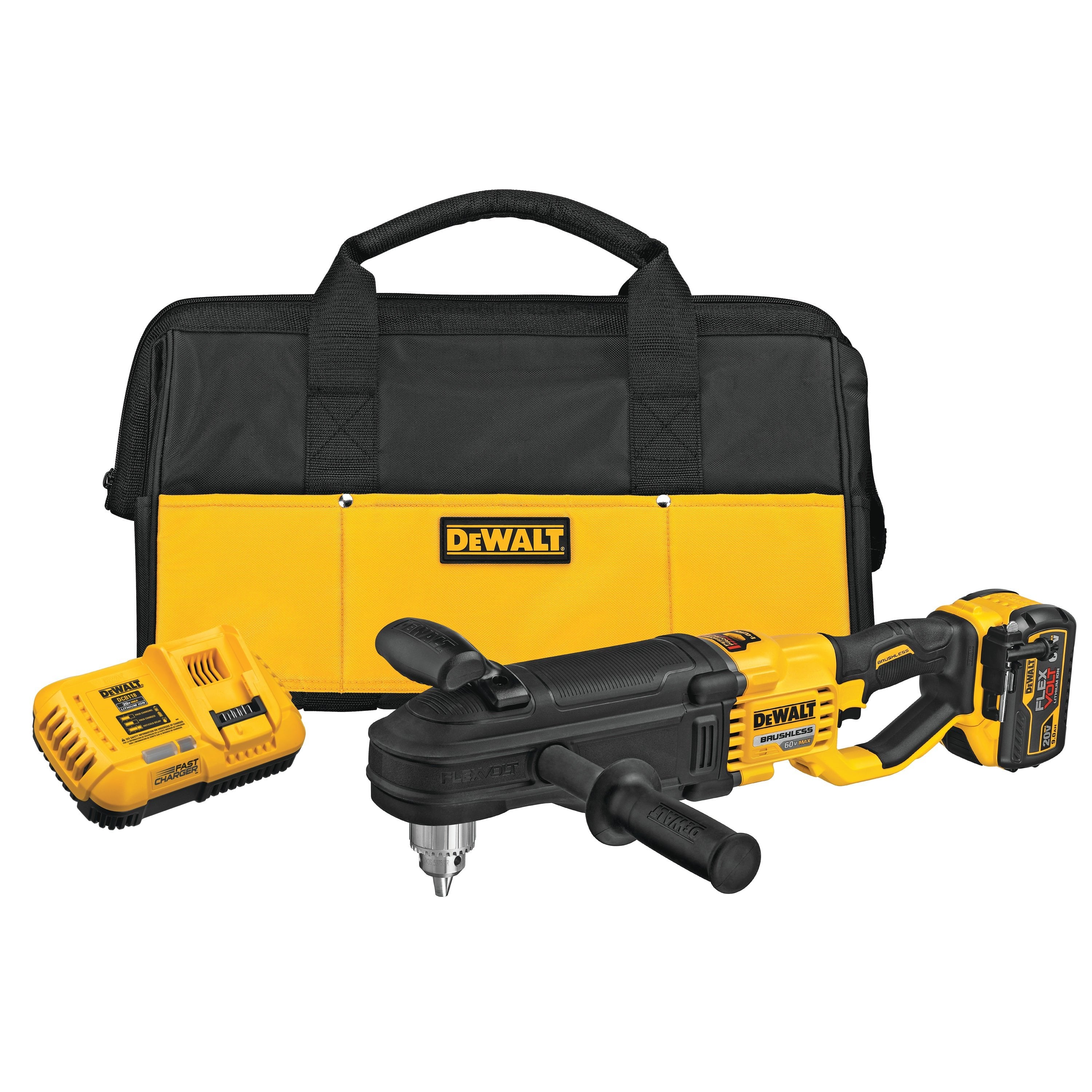 Perceuse à goujon et à solives en ligne DEWALT DCD470X1-60V MAX* avec kit de système d'embrayage électronique