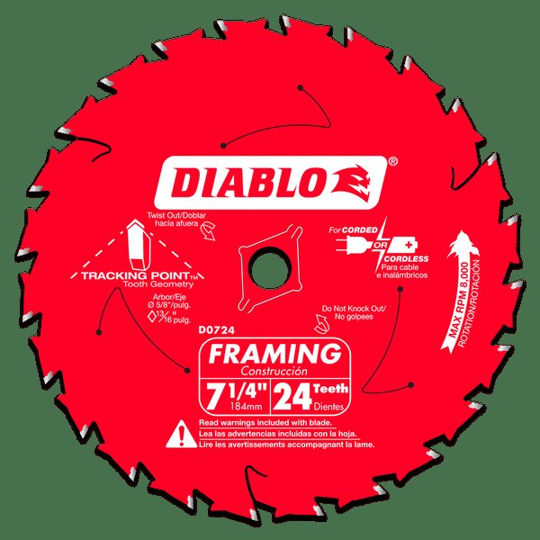 Diablo D0724 - Lame de scie 7-1/4" 24 dents