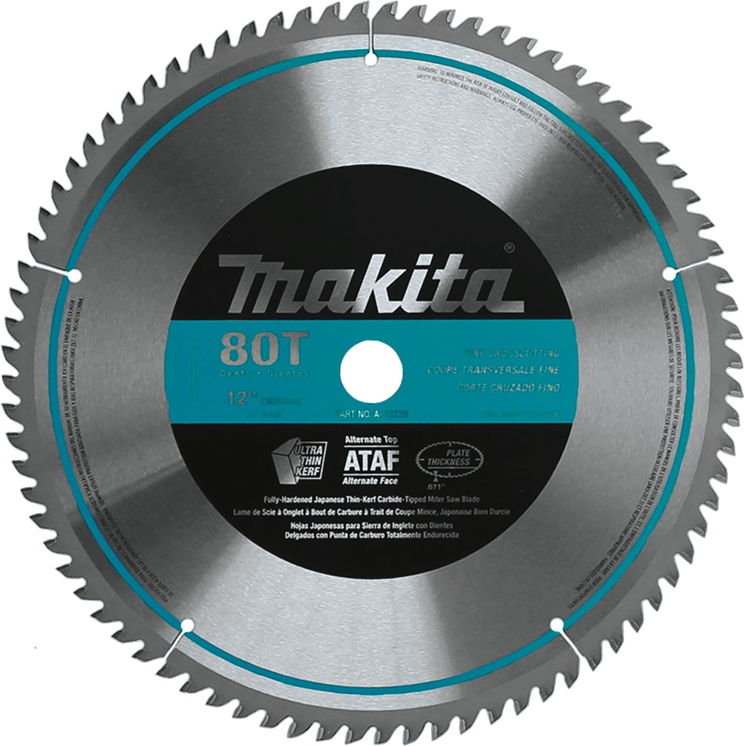 Makita a-93728 – 12 Zoll CT Kreissägeblatt 80T 1 Zoll mikropoliert 