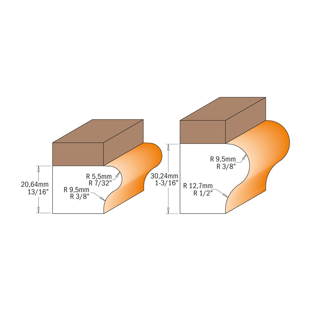 CMT 855.804.11B - Fraise pour appui de fenêtre et doigt 13/16"