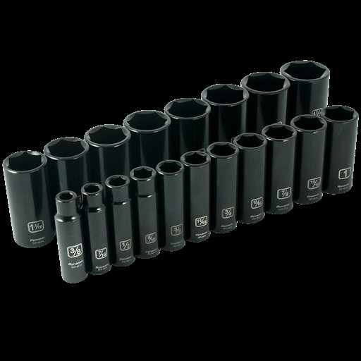 Gray tools GT-D018026  -   19pc 1/2" Drive 6 Point Imperial Deep Socket Set