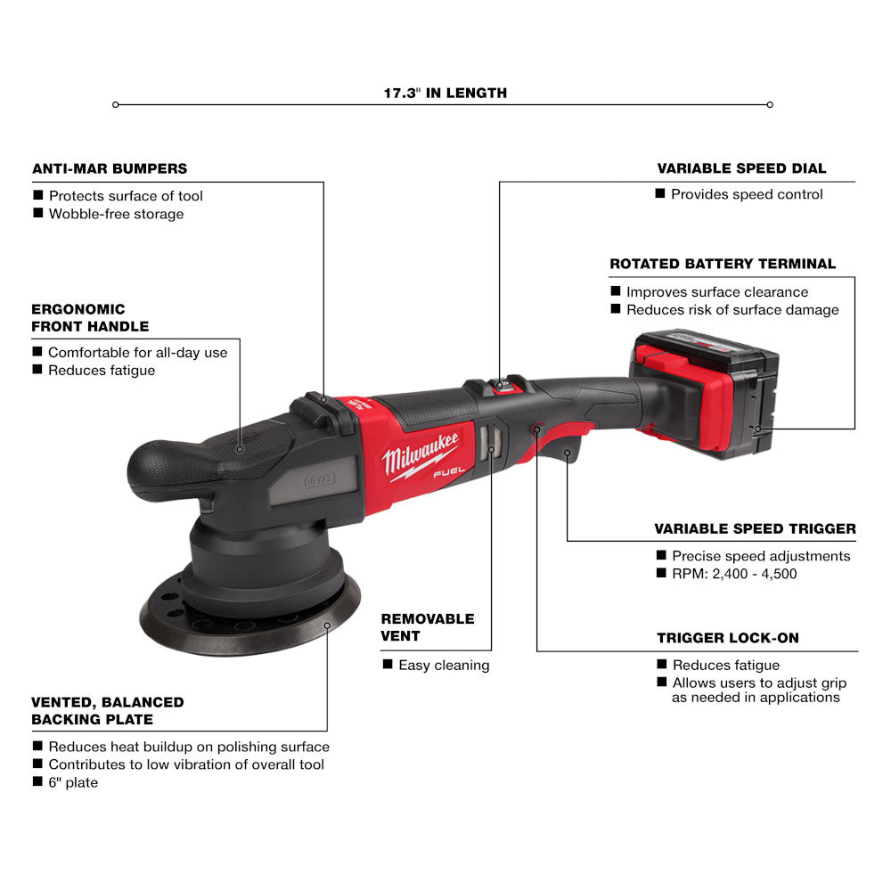 MILWAUKEE  2685-22HD  -M18 FUEL™ 21mm Random Orbital Polisher Kit