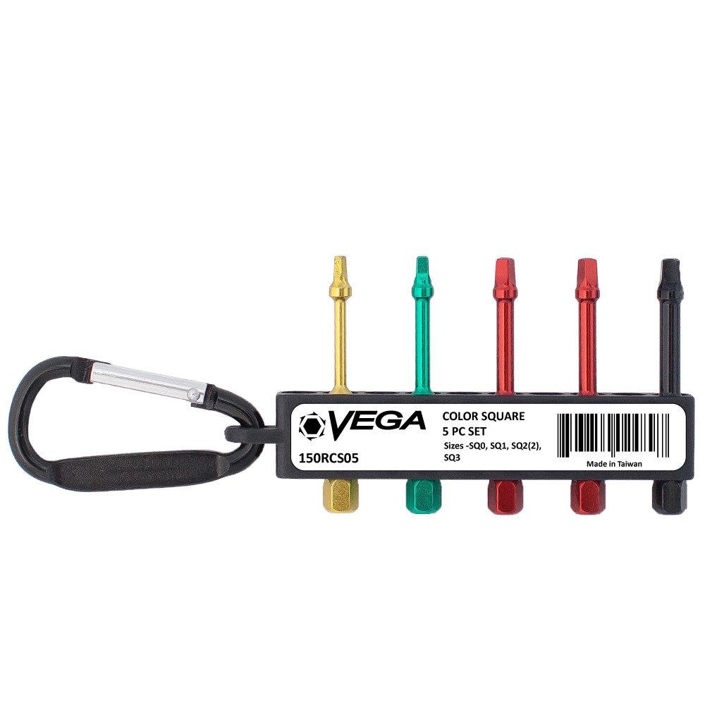 Vega 150RCS05  -  5pc Coloured Square Bit Set