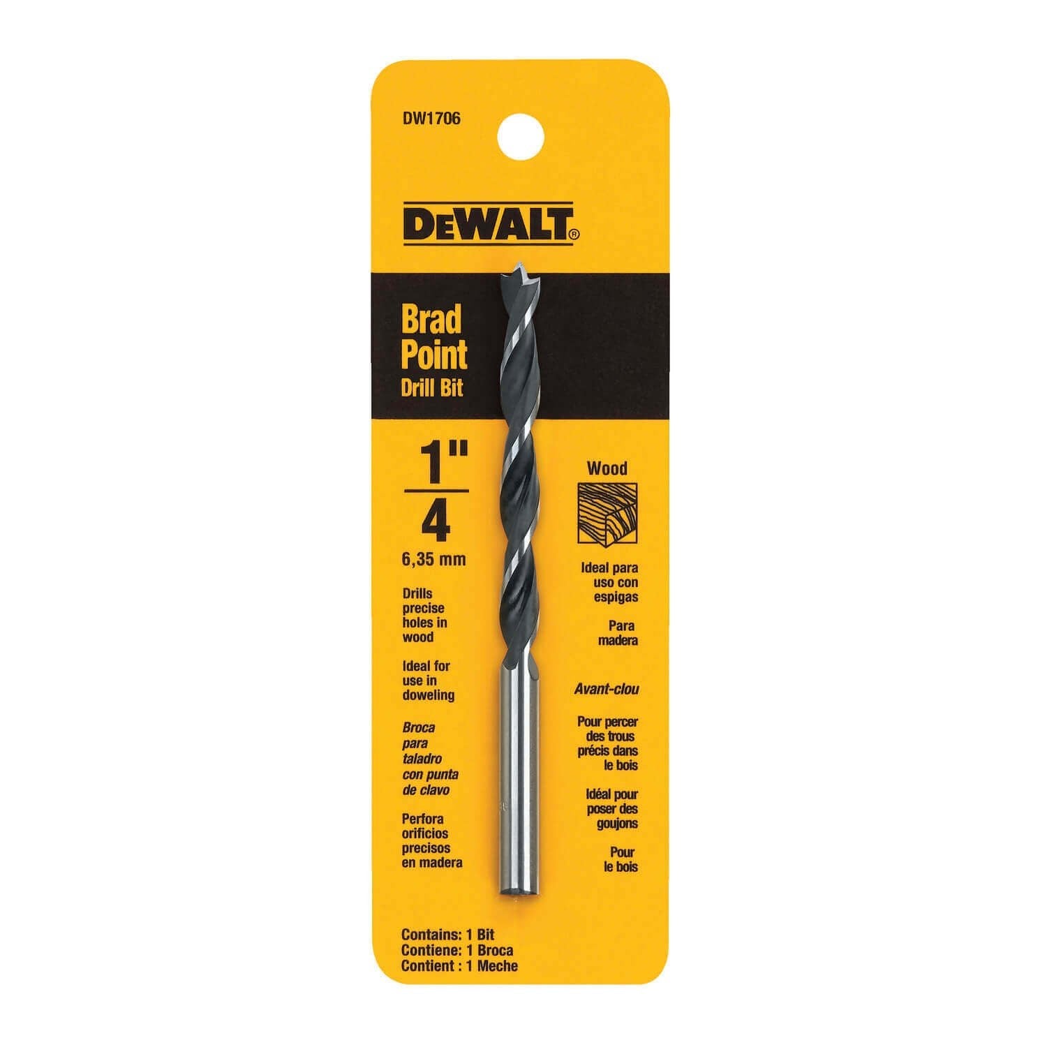 DEWALT DW1706-Pointe de clou, 1/4 po