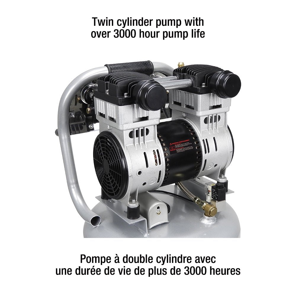 King Canada KC-10020SQ - Compresseur d'air ultra-silencieux sans huile de 10 gallons 