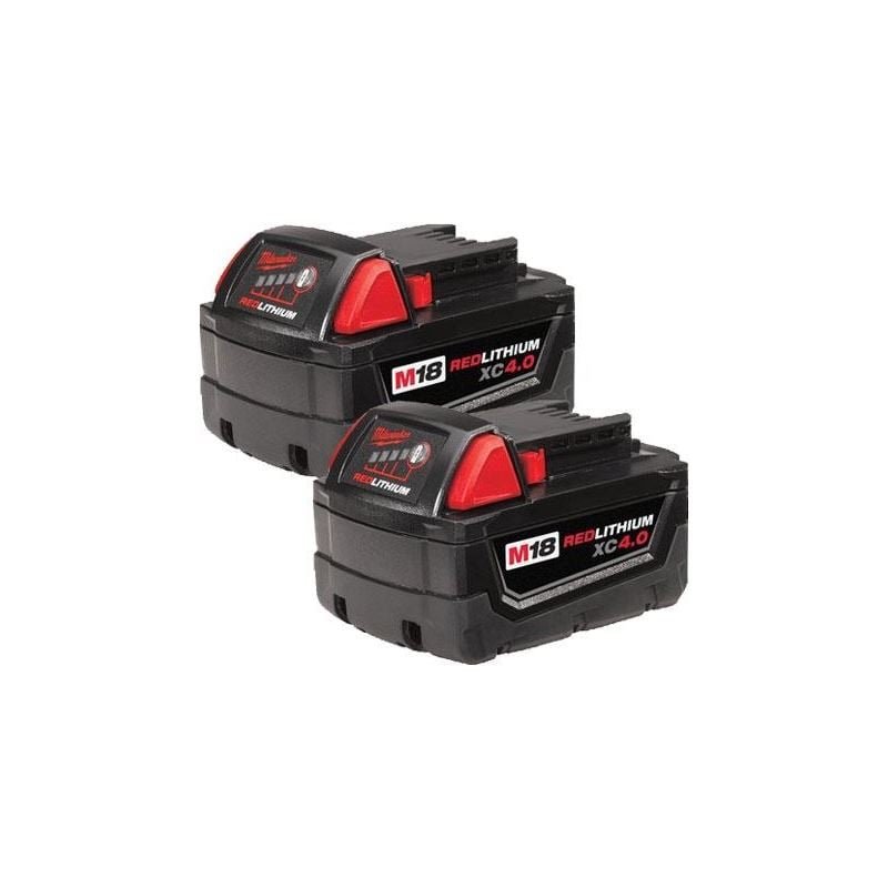 Milwaukee 48-11-1842C M18 Lithium-Ion Extended Capacity (XC) 4.0 Ah REDLITHIUM Battery Pack (2-Pack)