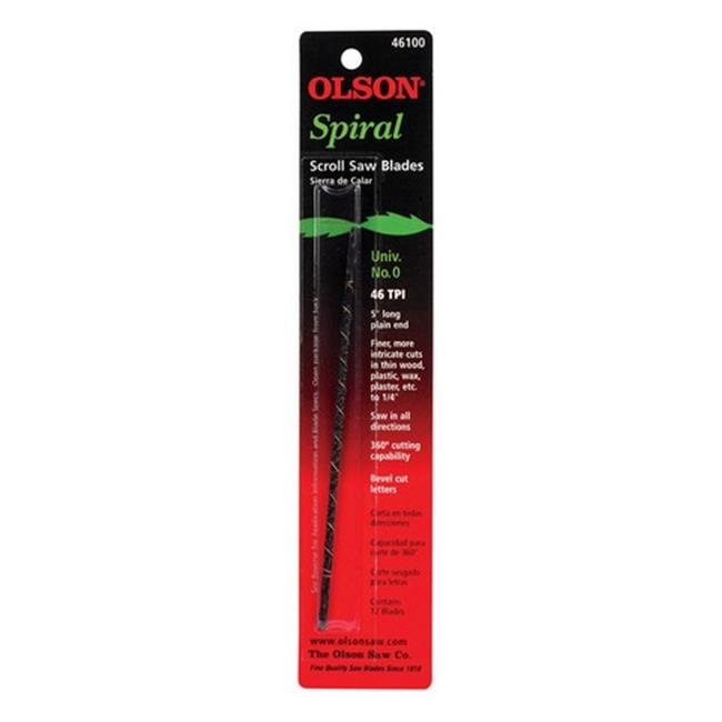 Olson 46100  -  Plain End Spiral Tooth Blades 5″ Long