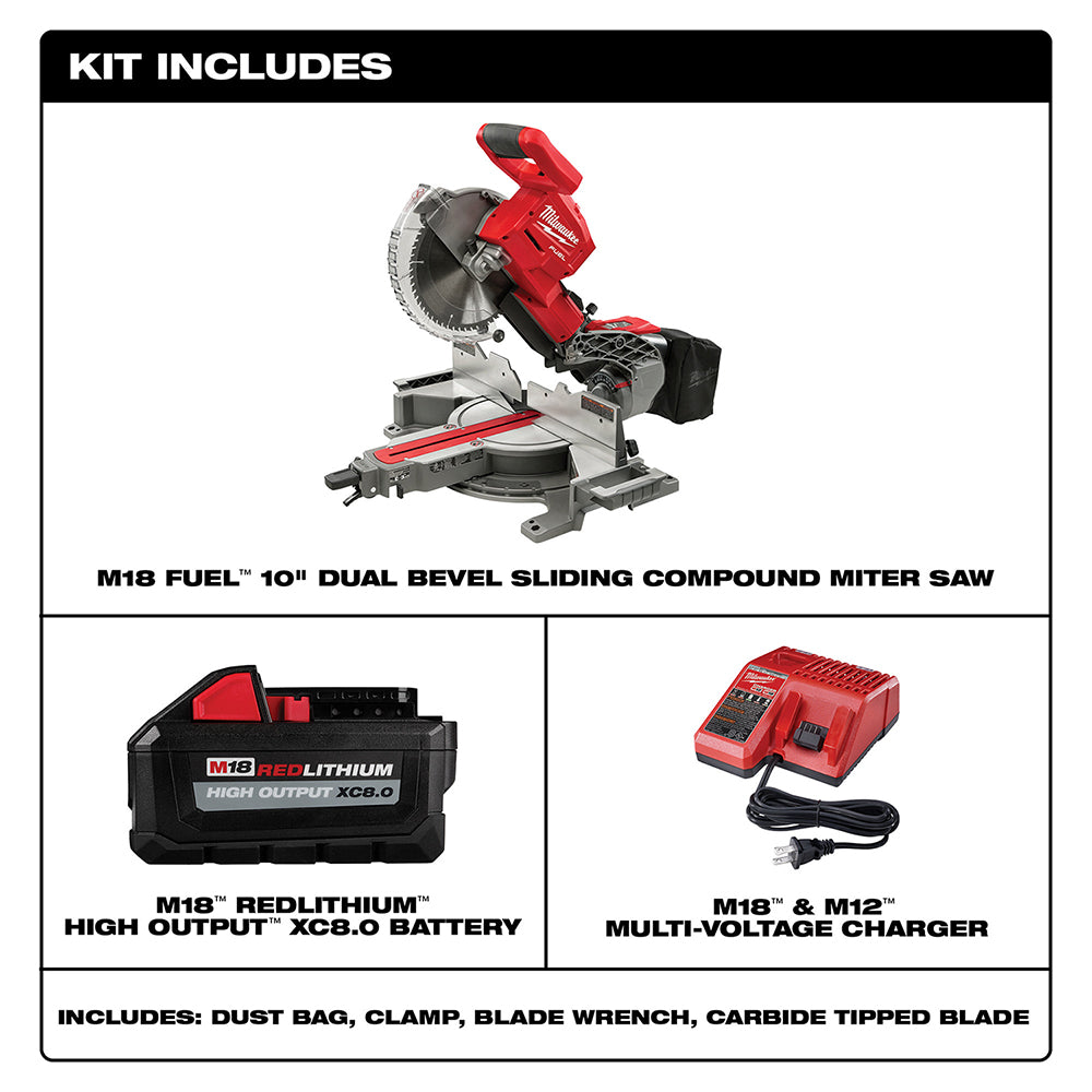 Milwaukee 2734-21 - M18 FUEL™ 10" Dual Bevel Sliding Compound Miter Saw