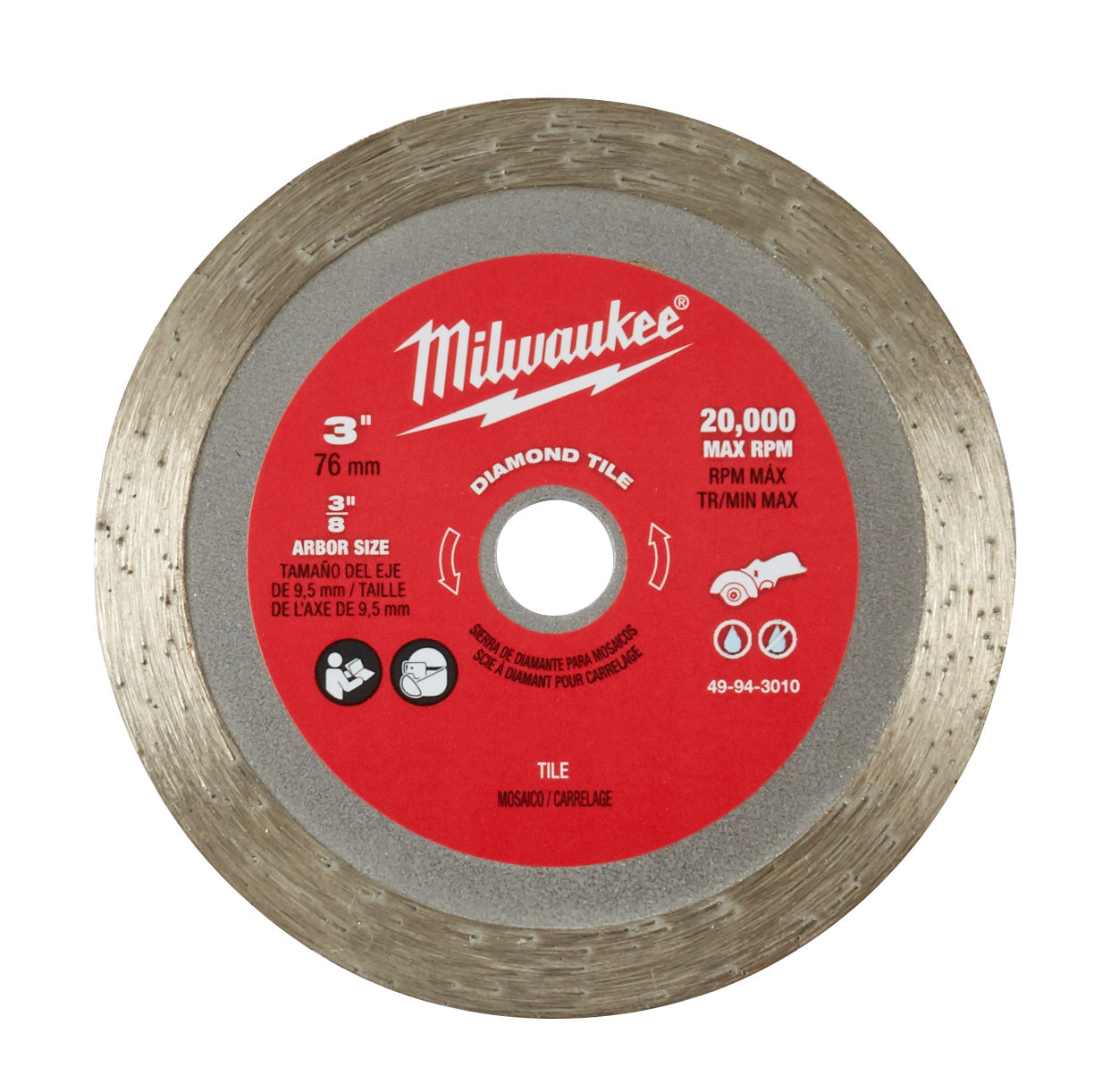 Milwaukee 49-94-3010  -  3" Diamond Tile Blade