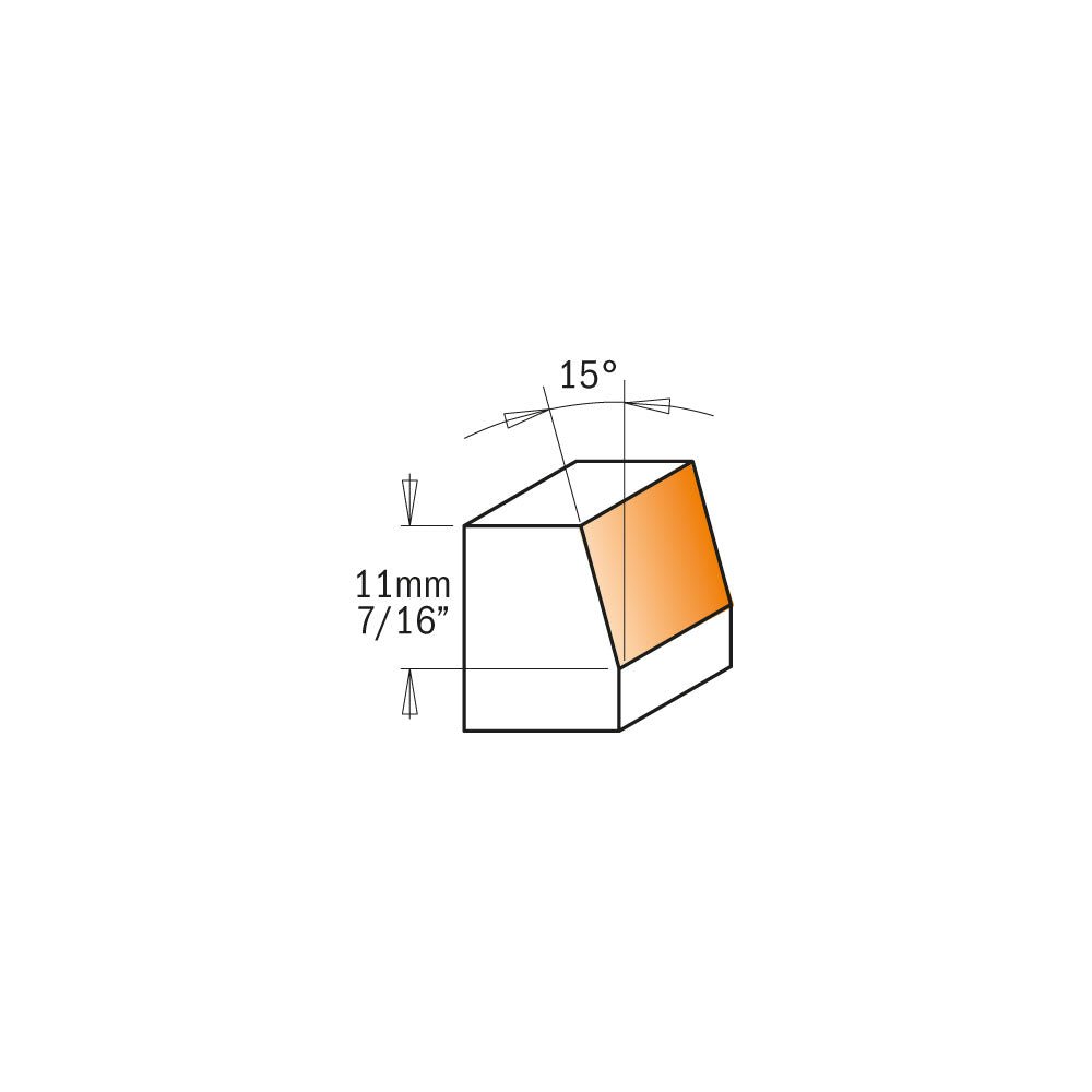 Fraise à défoncer combinée CMT 809.016.11, angle de coupe de 15°, tige de 1/4 po