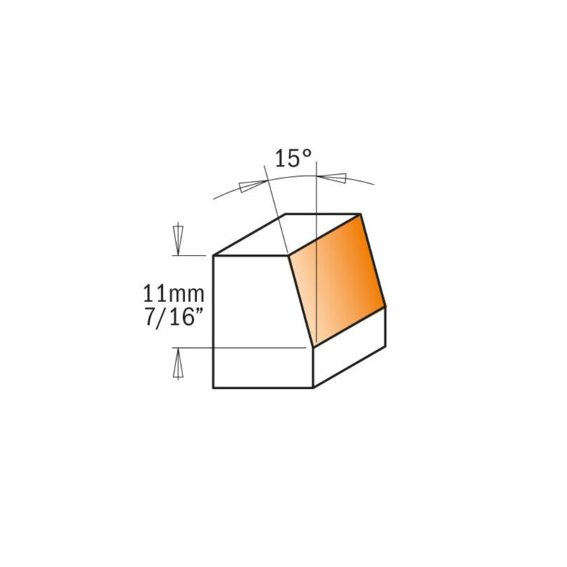 Fraise à défoncer combinée CMT 809.016.11, angle de coupe de 15°, tige de 1/4 po