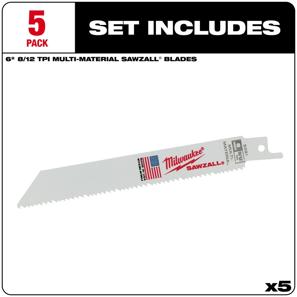 Milwaukee 48-00-5091  - Multi-Material Sawzall Blades