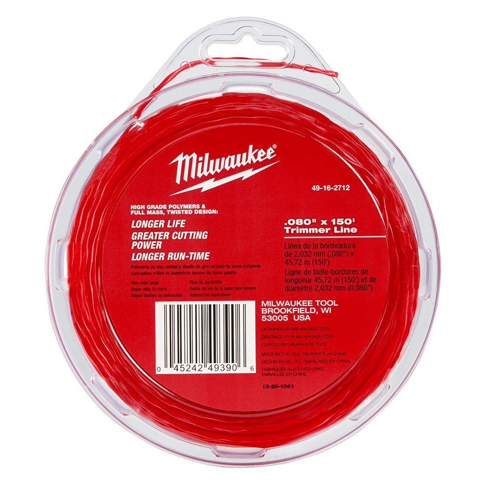 MILWAUKEE 49-16-2712  -  .080" X 150' TRIMMER LINE
