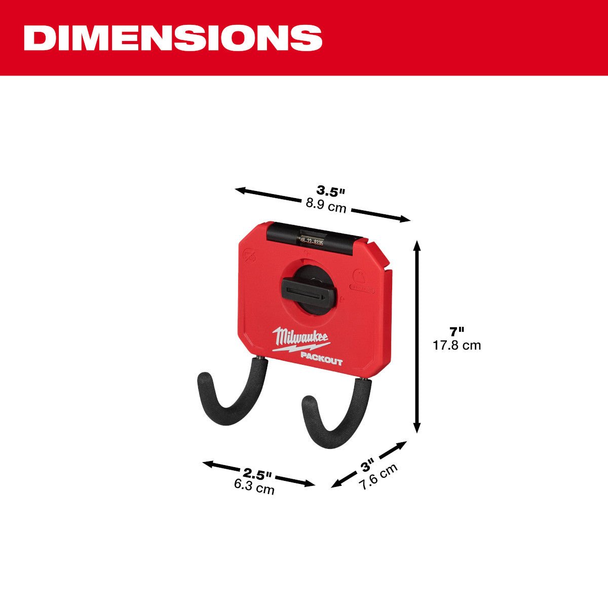Milwaukee 48-22-8335 - PACKOUT™ 3” Curved Hook