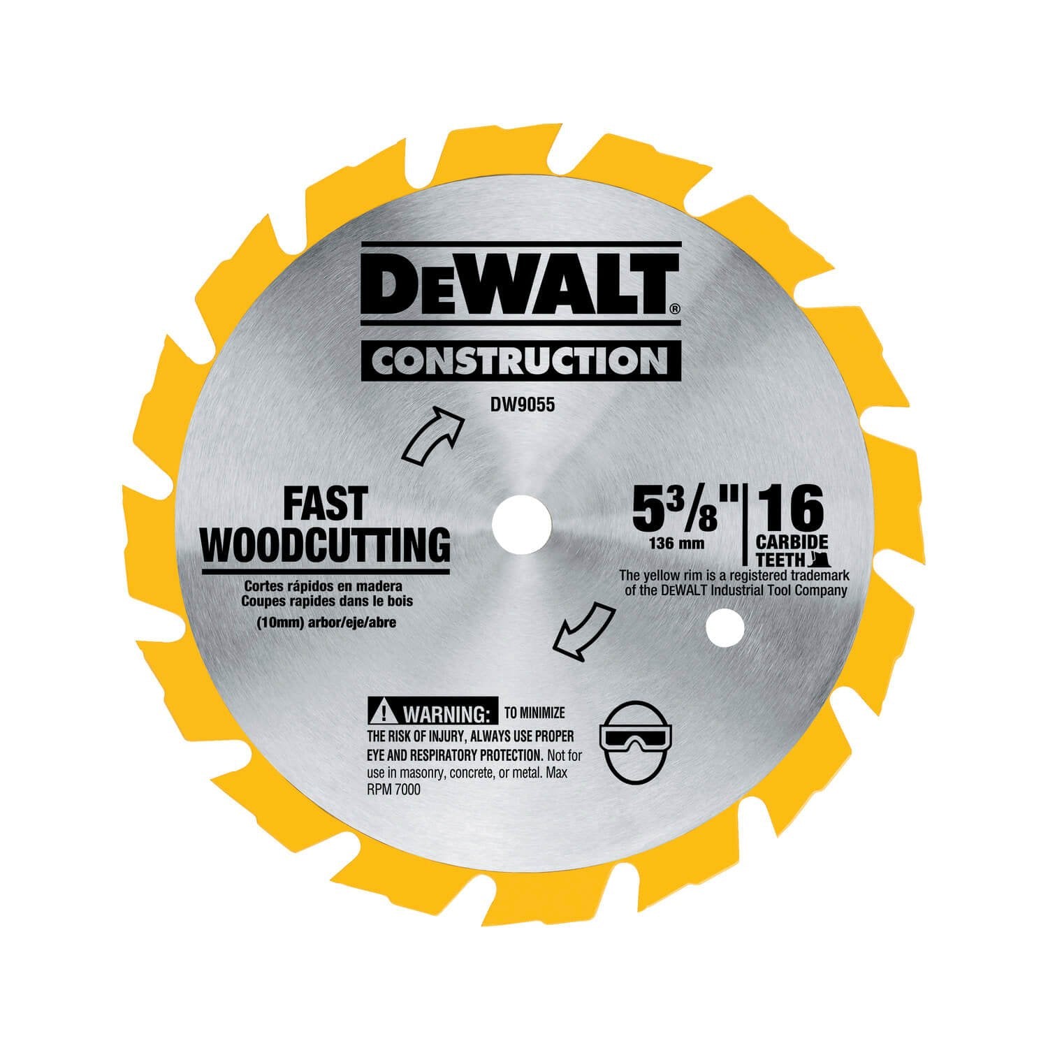 DEWALT DW9055-5-3/8-Zoll-Kreissägeblatt, Hartmetall, 16 Zähne