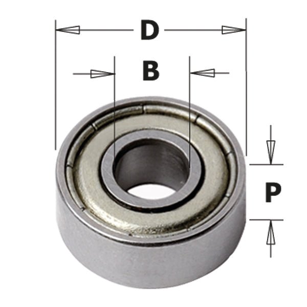 CMT 791.018.00  -  Router Bearing 5/8" dia x 3/16" Hole