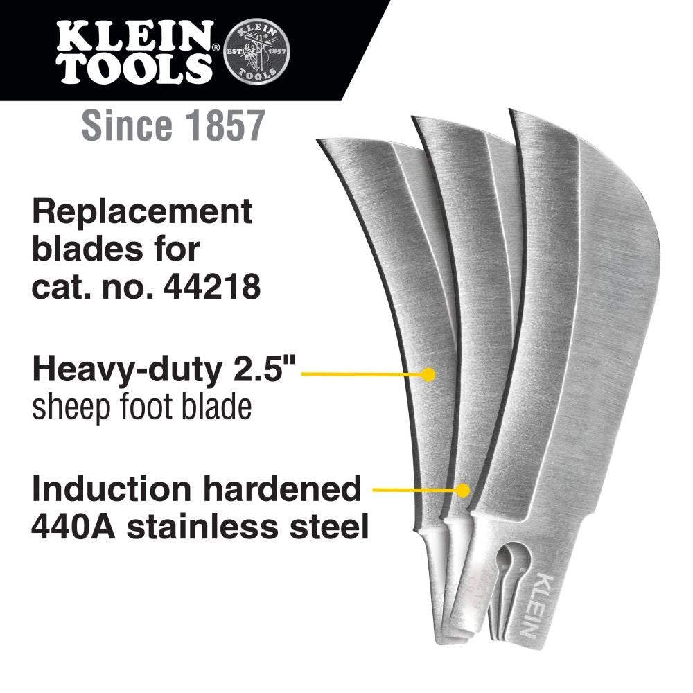 Klein KLE-44219 - Replacement Hawkbill Blade for 44218 3-Pack