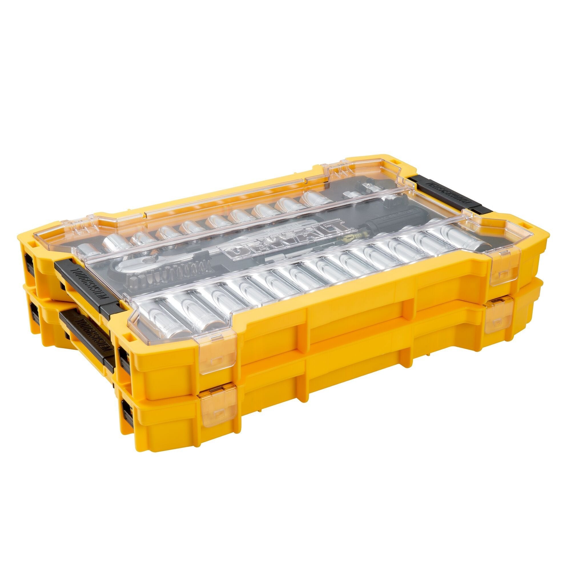 Coffret d'outils de mécanicien DEWALT DWMT45402-131 pièces de 1/4 po et 3/8 po avec plateau et couvercle ToughSystem 2.0