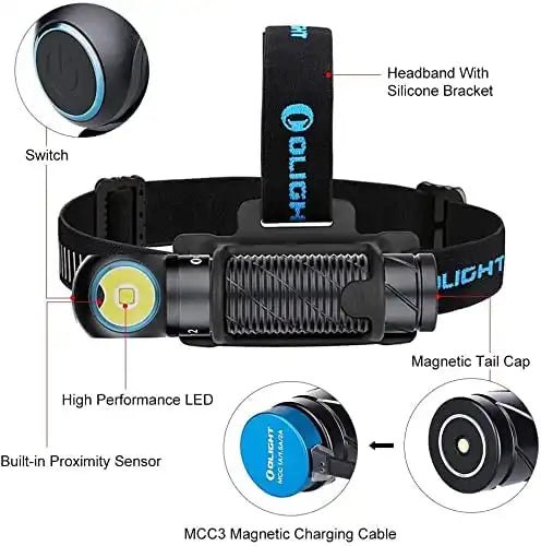 Olight PERUN2 wiederaufladbare Stirnlampe 