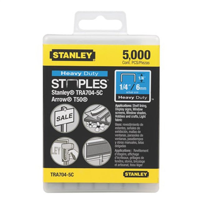 STANLEY TRA704-5C  -  5,000 PC 1/4 IN HEAVY DUTY STAPLES