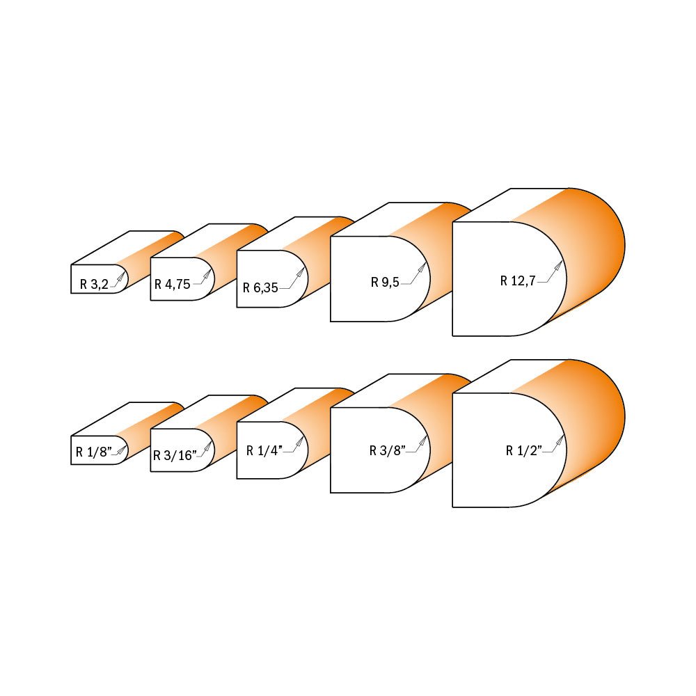 CMT 854.509.11 - Mèche à toupie à rayon de 1/2 po et à bec arrondi