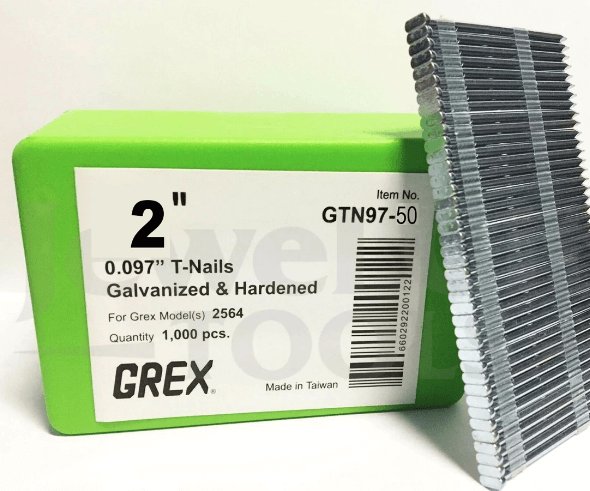 Grex GTN97-50 - 2"x0.097" GALVANIZED & HEAT-TREATED T-NAILS