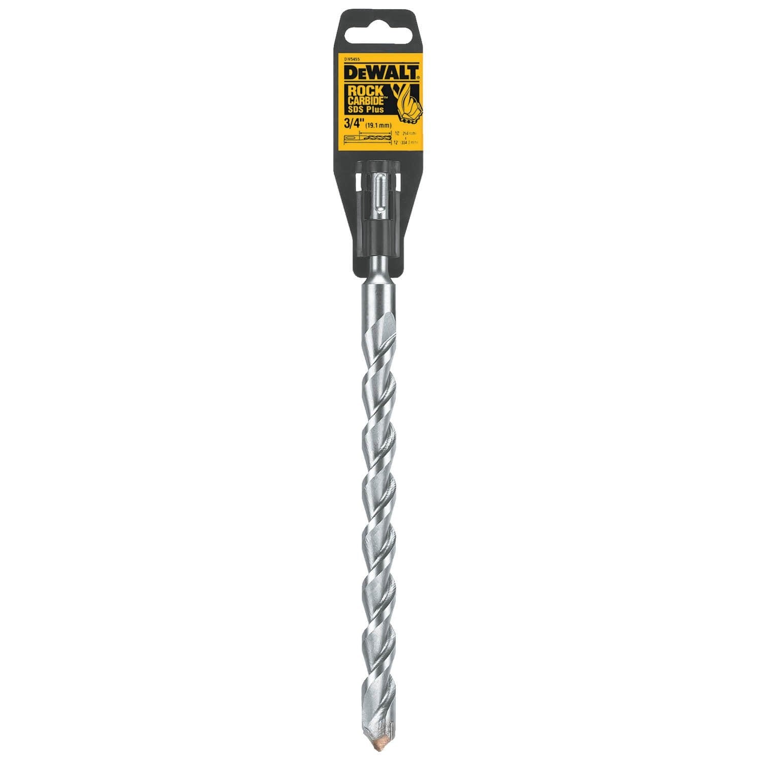 DEWALT DW5455-3/4" X 10" X 12" Rock Carbide SDS+ Drill Bit