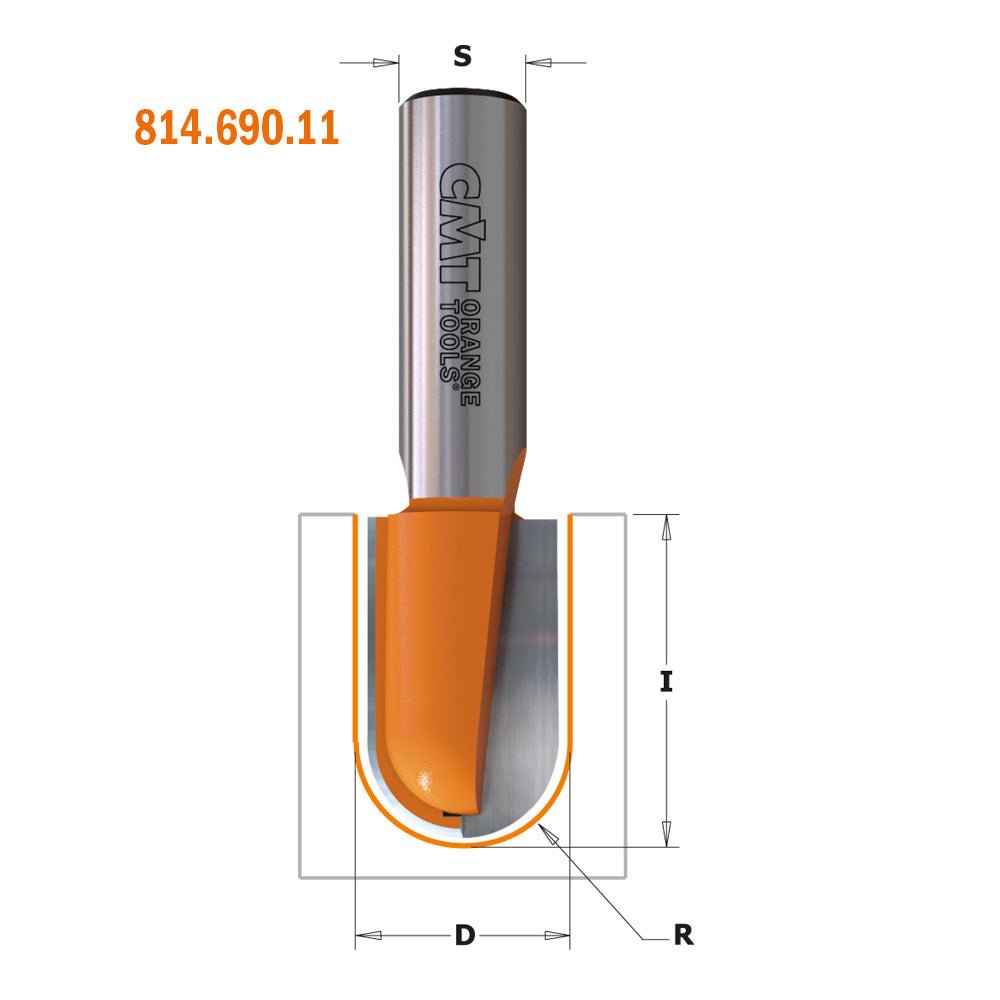 CMT 814.564.11 - Rundkopf-Fräser mit 1/4" und 1/2" Schaft