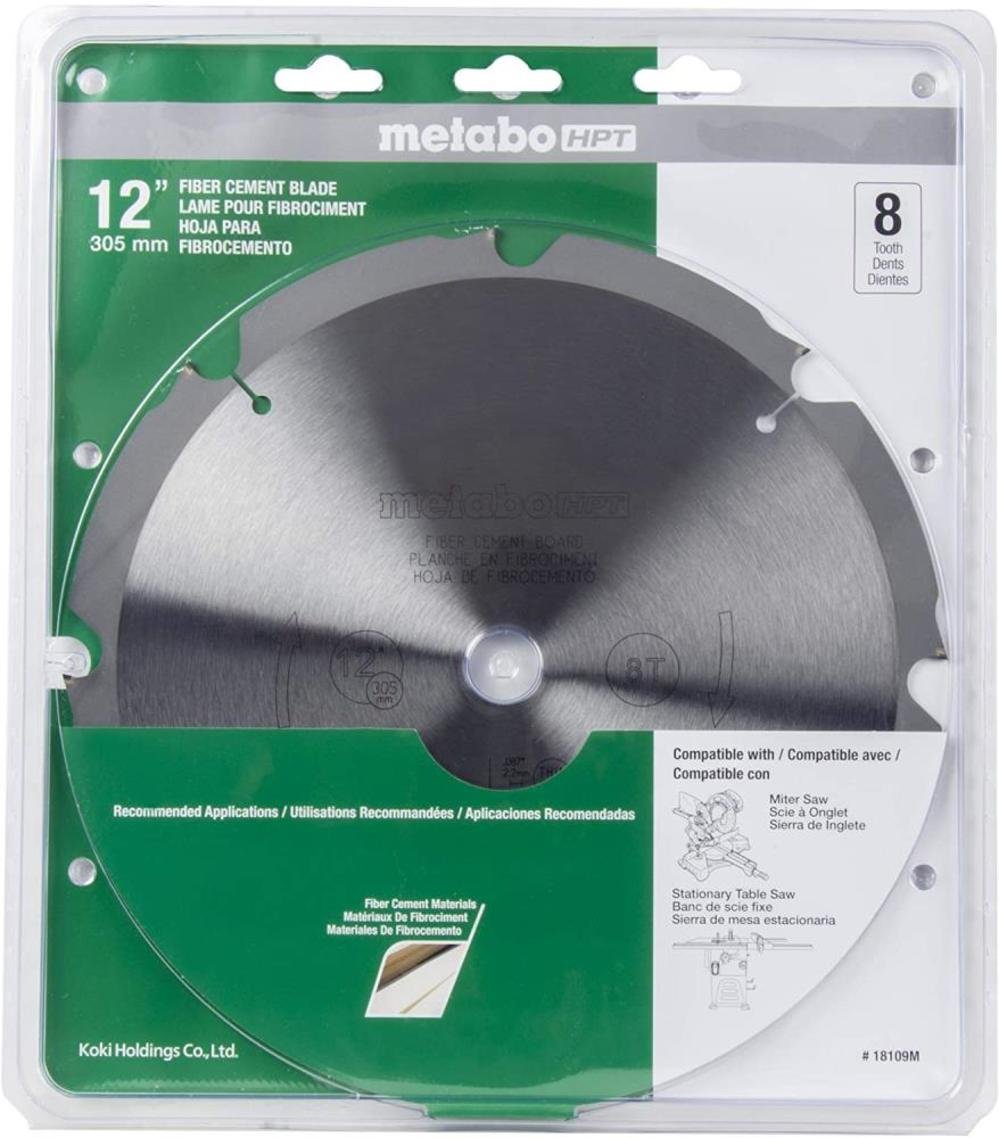 Metabo HPT 8 Teeth Polycrystalline Diamond 12" Dry Cutting Fiber Cement Saw Blade