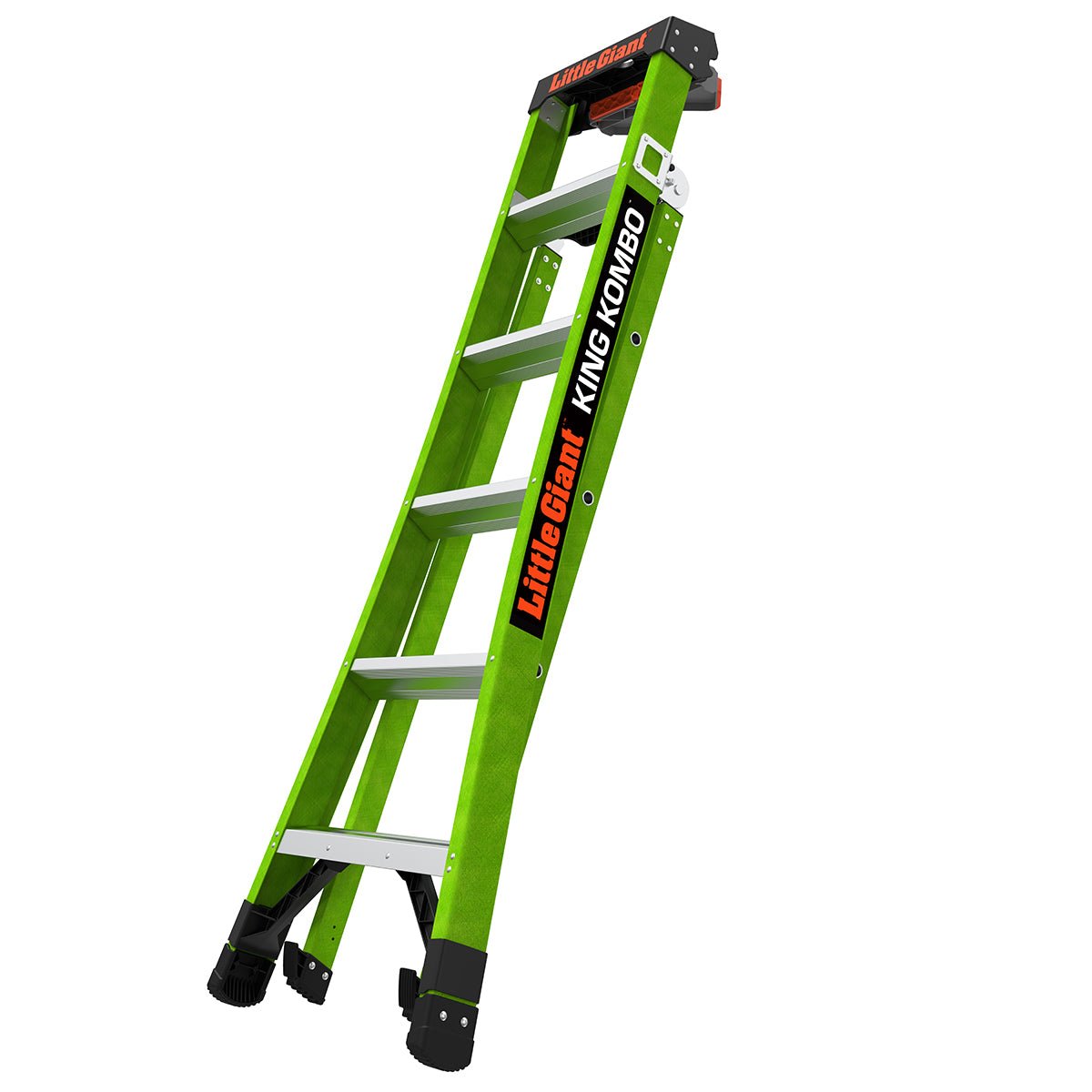 Little Giant 13906-303 - KING KOMBO, Professional, M6, 6’- CSA Grade Type IAA – 375 lb/170 kg Rated, Fiberglass, 3-in-1 Combination Ladder, Rotating Wall Pad, GRIP-N-GO Single-Hand Release Hinge