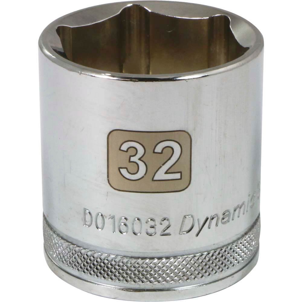 DYNAMIC 1/2" D 6 PT 32MM CHR SKT