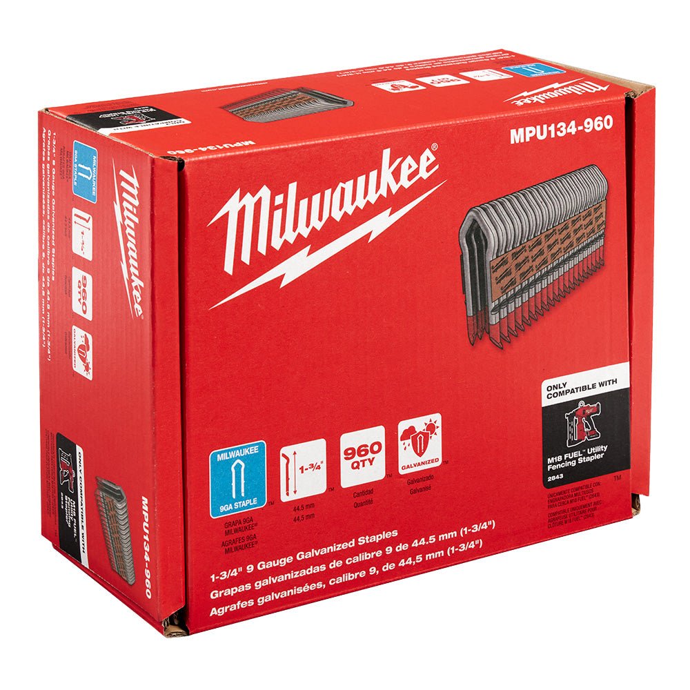 Milwaukee MPU134-960 - 1.75 INCH 9 GAUGE GALVANIZED STAPLES