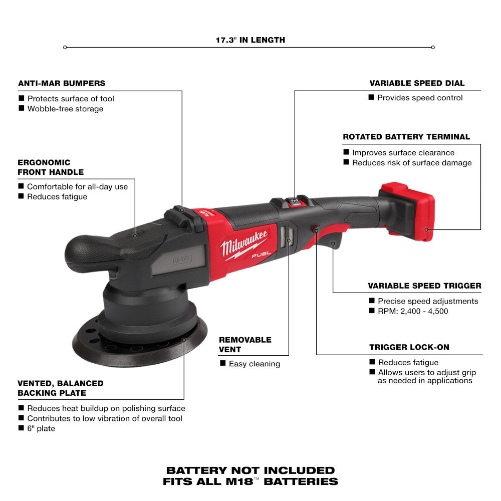 MILWAUKEE  2685-20  -M18 FUEL™ 21mm Random Orbital Polisher - Tool Only