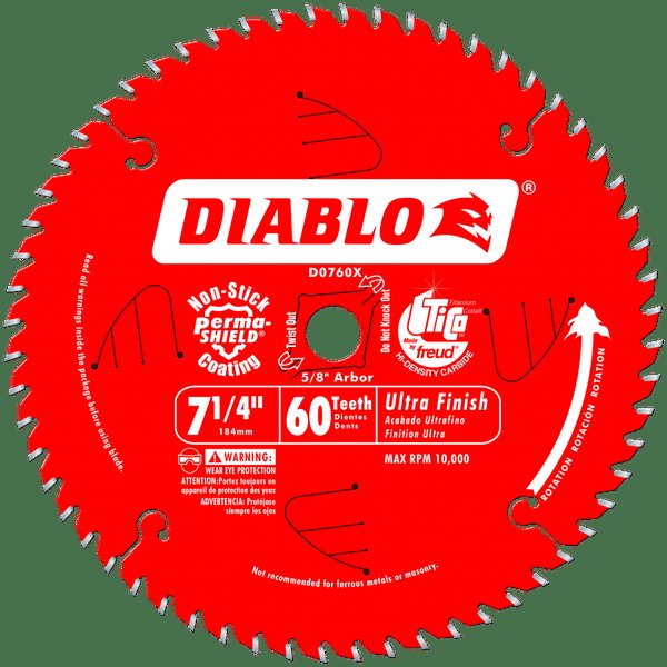 Diablo 7-1/4" 60T Fine Finish Blade